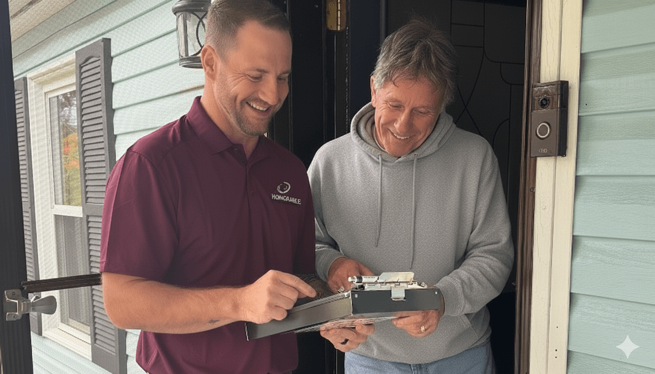 Nick Russler with a satisfied customer